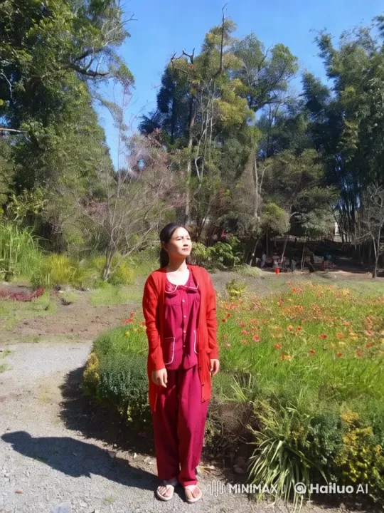 Woman Embraces Freedom in a Serene Garden – AI Generated Video | Hailuo AI