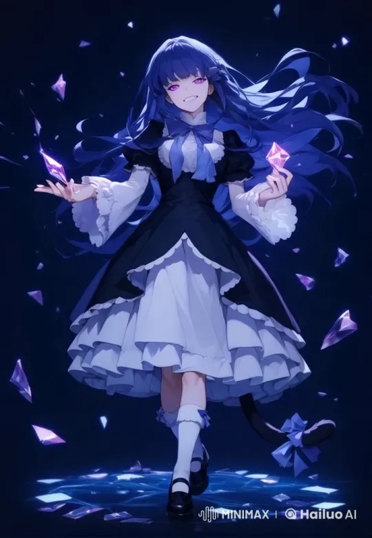 Magical Girl with Crystals in Dark Live2D Animation – AI Generated Video | Hailuo AI