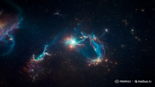 Voyage Through a Glowing Nebula in Deep Space – AI Generated Video | Hailuo AI