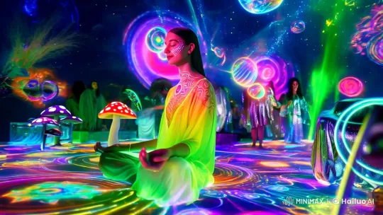Aesthetic Fusion: Spiritual Psychedelia with Cosmic Ambiance – AI Generated Video | Hailuo AI