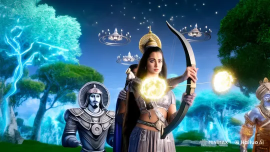 Futuristic Mythological Heroes Prepare for Cosmic Battle – AI Generated Video | Hailuo AI
