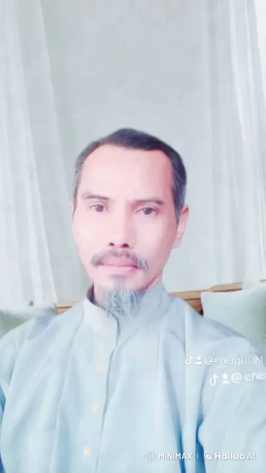 Serene Portrait in Traditional Light Blue Garment – AI Generated Video | Hailuo AI