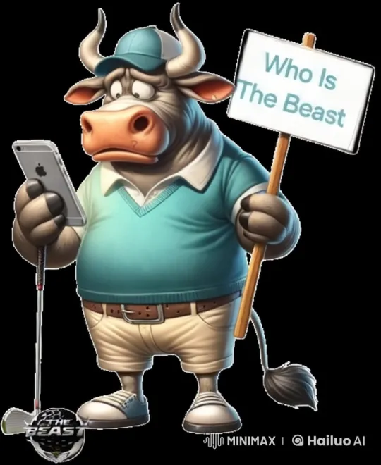 Bull in Golf Outfit Asks "Who Is The Beast?" – AI Generated Video | Hailuo AI