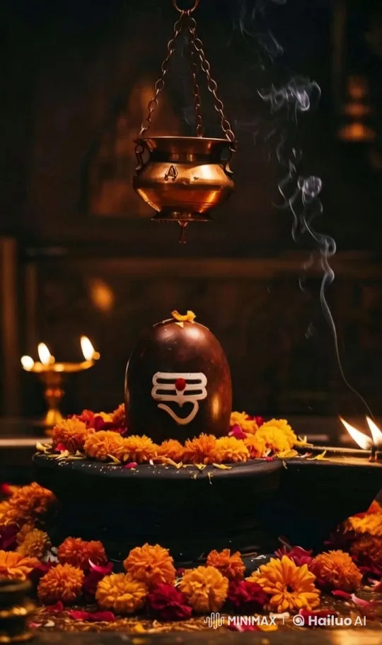 Serene Temple Scene with Shiva Lingam – AI Generated Video | Hailuo AI