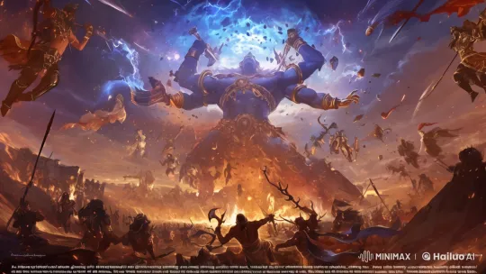 Stormy Battlefield: Epic Clash with Dynamic Camera Work – AI Generated Video | Hailuo AI