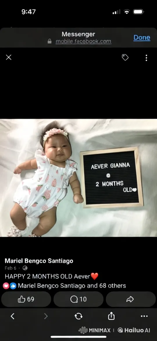 Aever Gianna Celebrates 2-Month Milestone in Cozy Setting – AI Generated Video | Hailuo AI