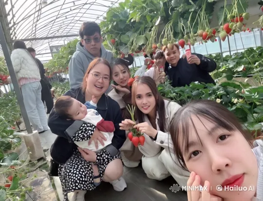 Strawberry Picking and Martial Arts Display in Greenhouse – AI Generated Video | Hailuo AI
