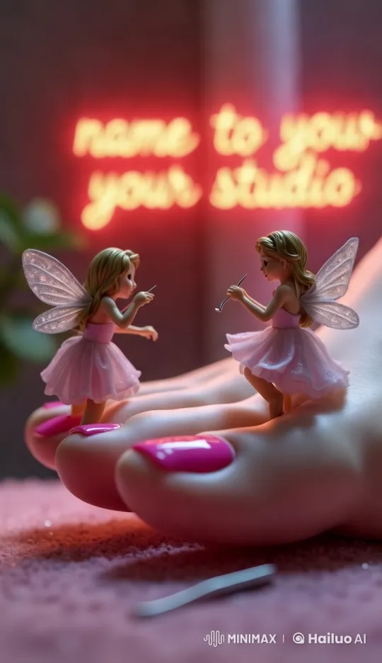 Miniature Cupids Give Pedicure in Magical Setting – AI Generated Video | Hailuo AI