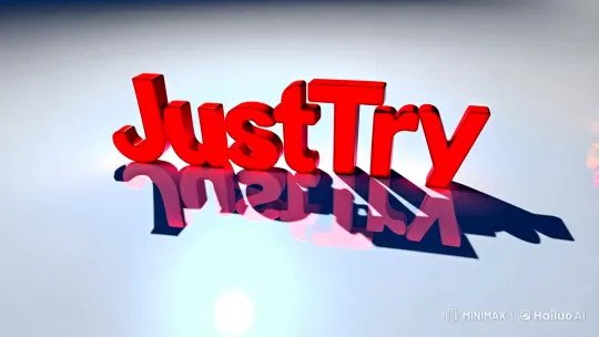 Minimalist 'JustTry' Scene with Playful Dwarfs and Dynamic Lighting – AI Generated Video | Hailuo AI