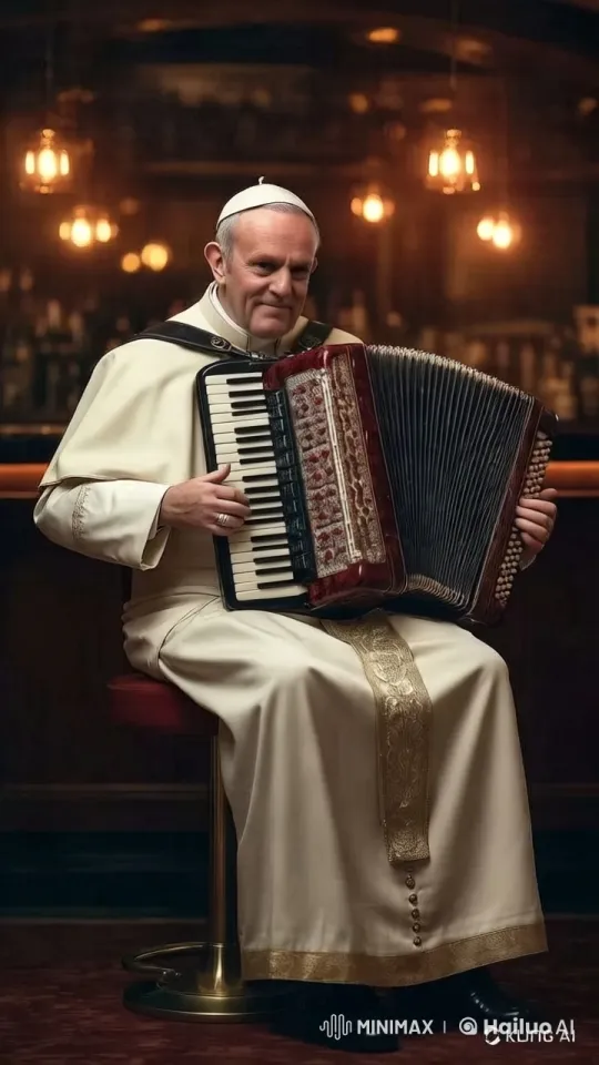 Traditional Musician Playing Accordion in Elegant Setting – AI Generated Video | Hailuo AI
