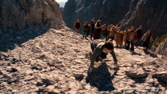 Young Man's Perseverance Conquers Mountain Summit – AI Generated Video | Hailuo AI