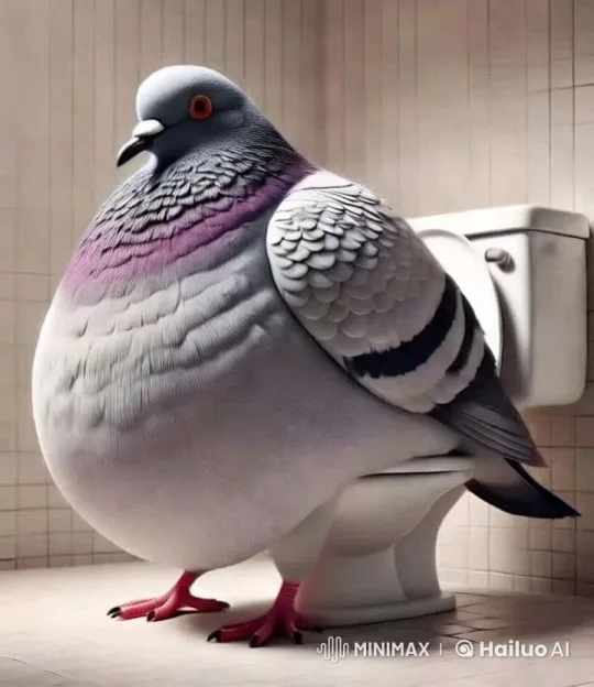 Pigeon Perched on Toilet in Pristine Bathroom – AI Generated Video | Hailuo AI