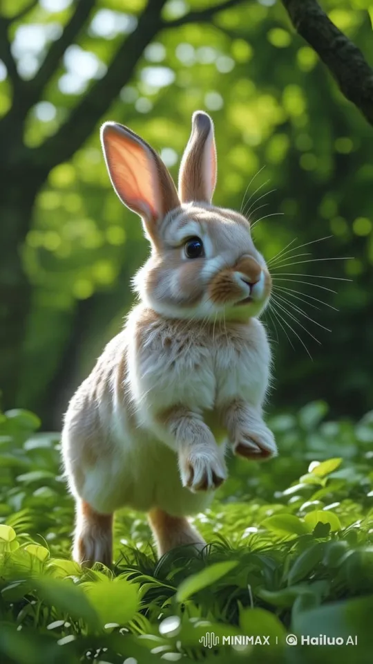 Aesthetic Rabbit's Journey Through a Serene Forest – AI Generated Video | Hailuo AI