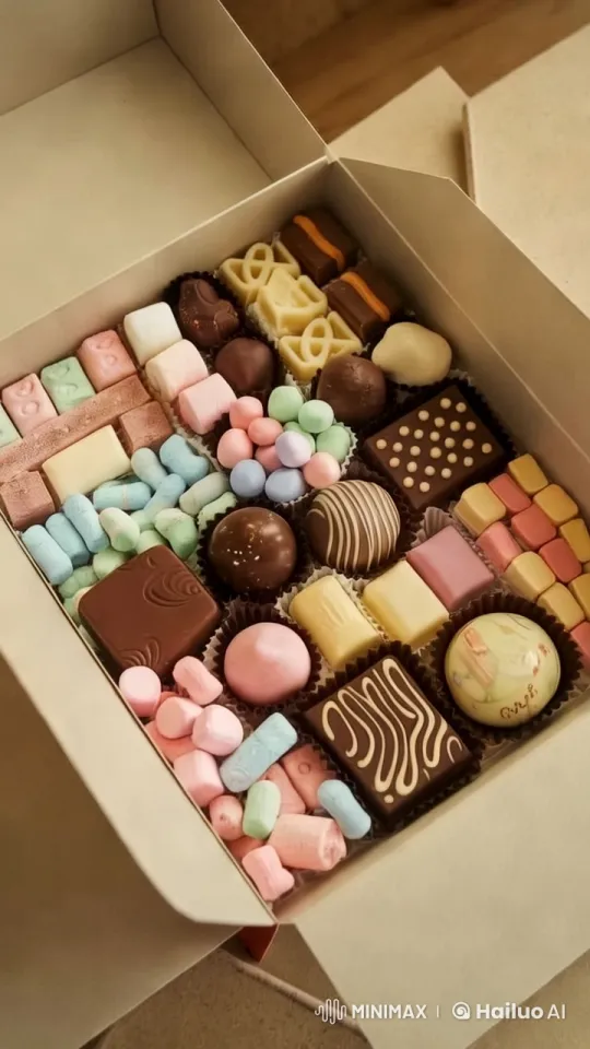 Indulgent Display of Artistic Chocolates and Candies – AI Generated Video | Hailuo AI