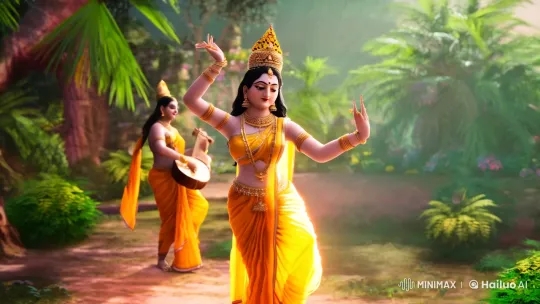 Divine Dance: Parvati and Bholenath in Ethereal Harmony – AI Generated Video | Hailuo AI