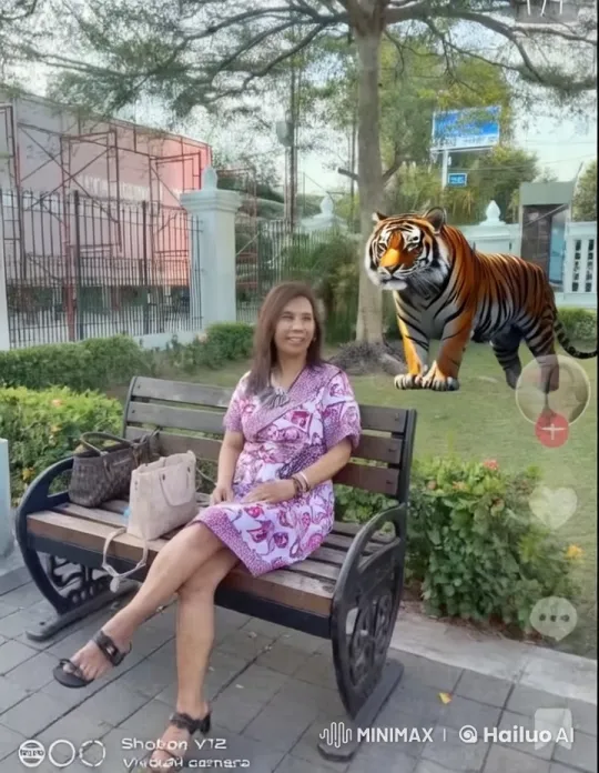 Woman and Tiger Share Tender Embrace in Park – AI Generated Video | Hailuo AI