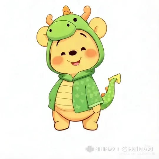 Cute Dinosaur Character Joyfully Plays in Clean White Set – AI Generated Video | Hailuo AI