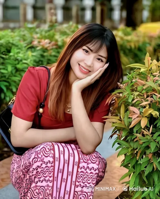 Young Woman in Serene Garden Amidst Vibrant Flora – AI Generated Video | Hailuo AI