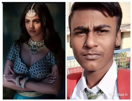 Traditional Attire: Seductive Gaze and Passionate Kiss – AI Generated Video | Hailuo AI