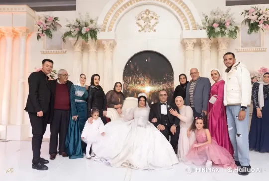 Joyful Wedding Party Engages in Playful Mock Fight – AI Generated Video | Hailuo AI