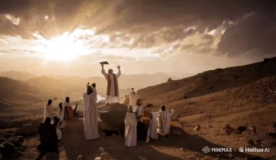 Moses Receives the Ten Commandments on Mount Sinai – AI Generated Video | Hailuo AI