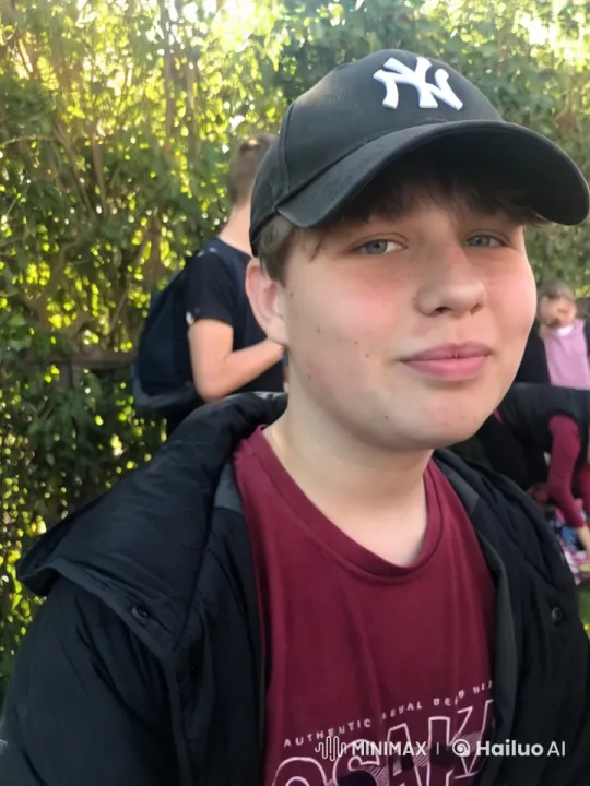 Boy Showcases Muscular Build in Lively Green Setting – AI Generated Video | Hailuo AI