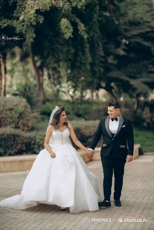 Wedding Fight: Bride and Groom's Martial Arts Showdown in Lush Garden – AI Generated Video | Hailuo AI