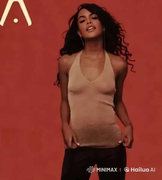 High-Fashion Model Struts Confidently in Front of Red Background – AI Generated Video | Hailuo AI