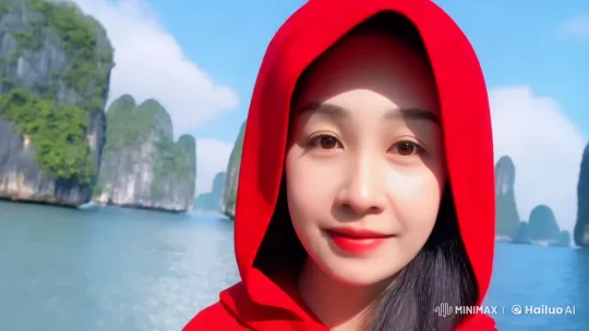 Woman Flies Gracefully Over Halong Bay in Cinematic Video – AI Generated Video | Hailuo AI