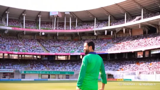 Pakistani Cricketer Enthusiastically Dancing at National Stadium – AI Generated Video | Hailuo AI