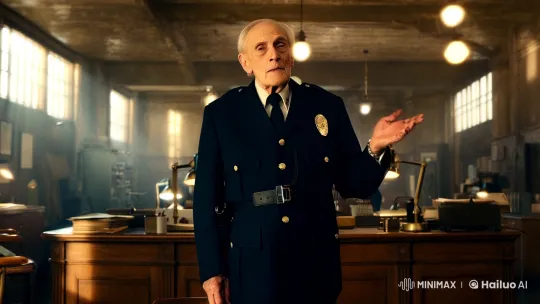 Police Chief Transformation Revelation Scene – AI Generated Video | Hailuo AI