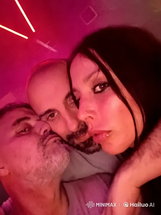 Vibrant Neon Scene with Intimate Close-up Interaction – AI Generated Video | Hailuo AI