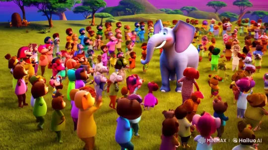 Joyous Animal Dance in Sunset's Enchanting Glow – AI Generated Video | Hailuo AI