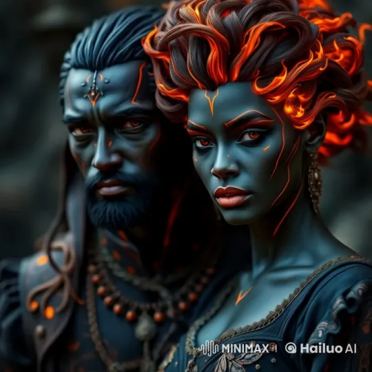 Enchanted Subjects with Fiery, Magical Hair – AI Generated Video | Hailuo AI