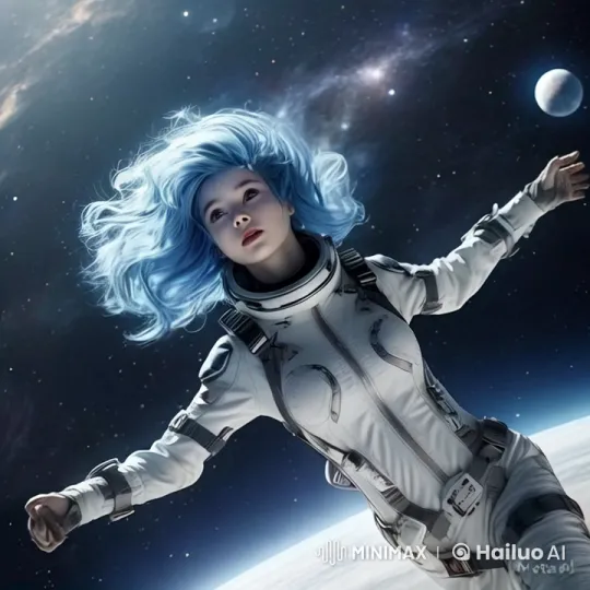 Graceful Space Duo Floats in Cosmic Tranquility – AI Generated Video | Hailuo AI