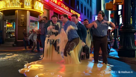 Neon Dance Party: Dancers Melt into Egg-like Sludge – AI Generated Video | Hailuo AI