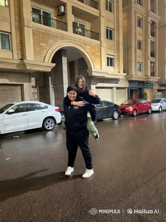 Father and Child Perform Kung Fu on Wet Street – AI Generated Video | Hailuo AI