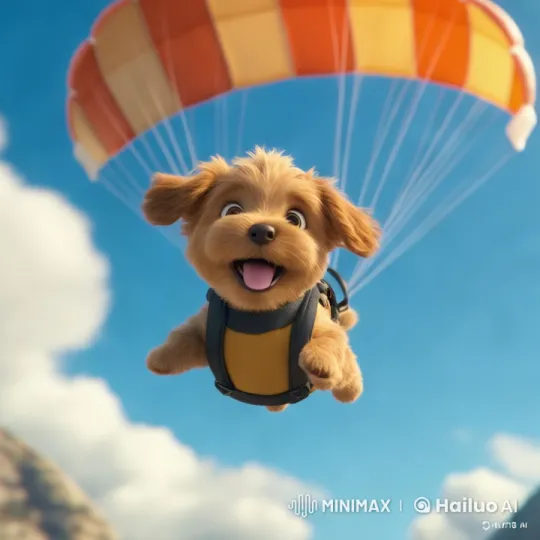 Puppy Sisters Embark on Sky Adventure – AI Generated Video | Hailuo AI