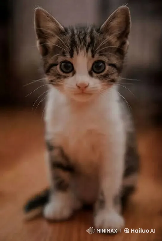 Cute Kitten Plays Imaginary Guitar in Cozy Room – AI Generated Video | Hailuo AI