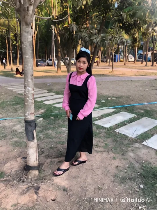 Young Woman in Park Amidst Serenity and Aspiration – AI Generated Video | Hailuo AI