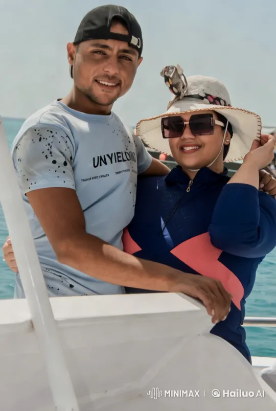 Couple Embraces, Man Jumps into Sparkling Sea – AI Generated Video | Hailuo AI