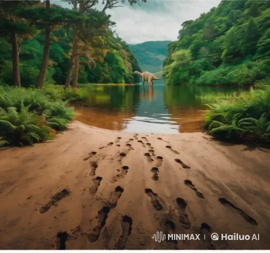 Jungle Discovery: Serene Dinosaur Grazing Scene – AI Generated Video | Hailuo AI