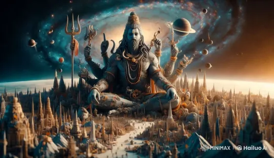 Colossal Deity in Cosmic Cityscape - A Visual Journey – AI Generated Video | Hailuo AI