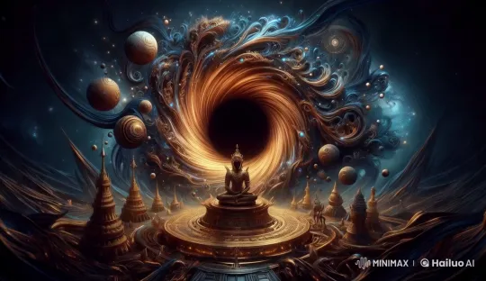 Mystical Buddha in Cosmic Golden Temple – AI Generated Video | Hailuo AI
