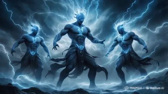 Lightning Creatures Dance in Stormy Aesthetic – AI Generated Video | Hailuo AI