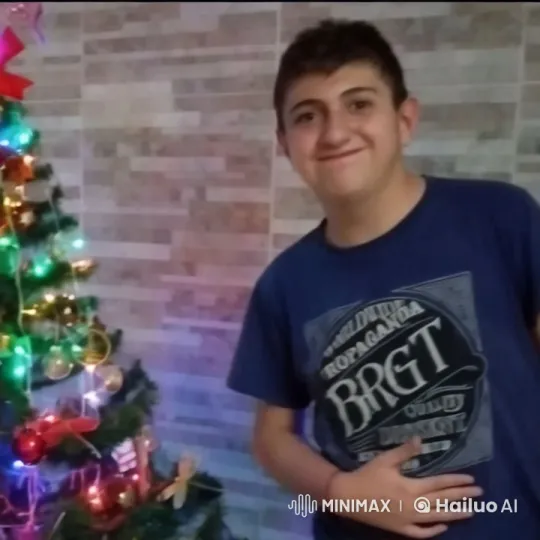 Boy beside Christmas Tree in Festive Scene – AI Generated Video | Hailuo AI