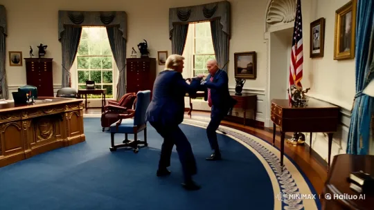 Kung Fu Showdown: Trump vs. Biden in Oval Office – AI Generated Video | Hailuo AI