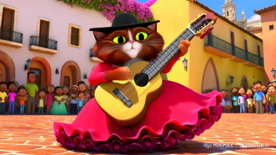 Spanish Plaza: Flamenco Cat Performance – AI Generated Video | Hailuo AI