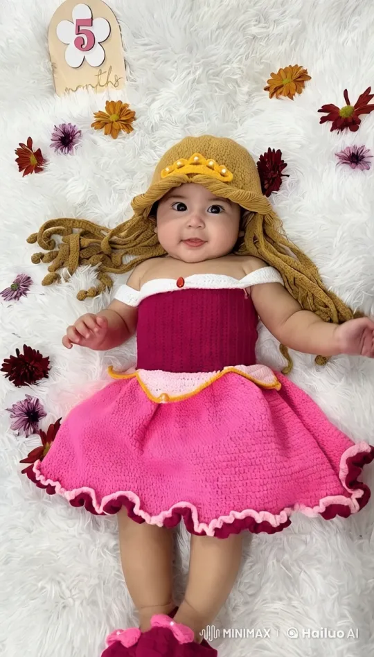 Baby in Crochet Dress Enacts Adorable Dance Moves – AI Generated Video | Hailuo AI