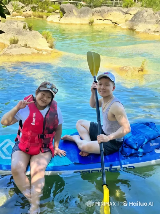 Kungfu Display on Paddleboard in Scenic Landscape – AI Generated Video | Hailuo AI